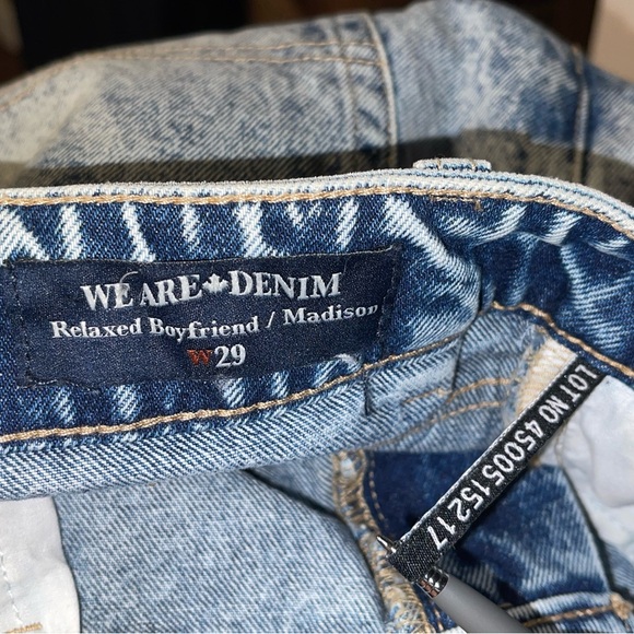 BUFFALO DAVID BITTON DENIM JEANS WOMEN RELAXED BOYFRIEND IN DISTRESSED BLUE 29 - Picture 11 of 12